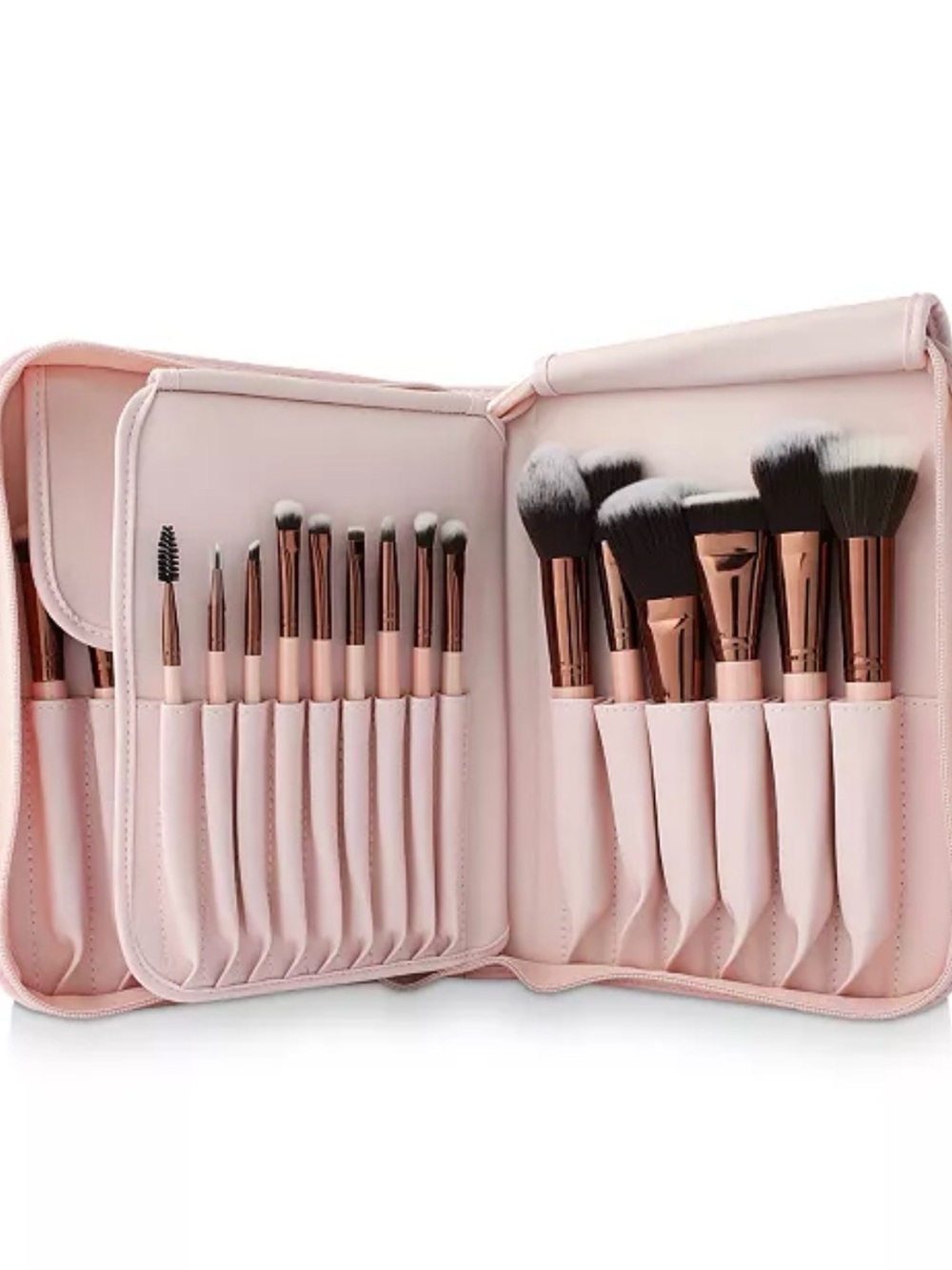 Pink 30-Piece Makeup Brush Set with Case